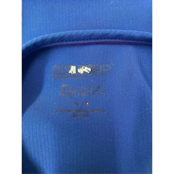 ScrubStar Supreme Stretch Electric Blue Scrub Top Size X-Small - Picture 5 of 8
